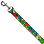 Dog Leash - Classic Teenage Mutant Ninja Turtles Action Poses/Action Bubbles Dots Blues