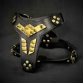 Load image into Gallery viewer, 'Midas'' leather dog harness gold medium size
