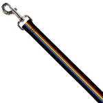 Dog Leash - Stripe Black/Rainbow