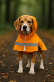 Parisian Pet 'Orange Raincoat' for Dogs & Cats, Waterproof Pet Outerwear, Dog Raincoat for Rain, Pet Rain Protection, Orange