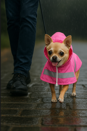 Parisian Pet 'Pink Raincoat' for Dogs & Cats, Waterproof Dog Raincoat, Designer Pet Coat, Pink