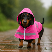 Parisian Pet 'Pink Raincoat' for Dogs & Cats, Waterproof Dog Raincoat, Designer Pet Coat, Pink
