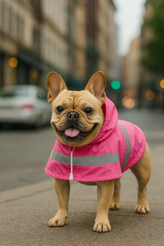 Parisian Pet 'Pink Raincoat' for Dogs & Cats, Waterproof Dog Raincoat, Designer Pet Coat, Pink