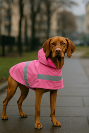 Parisian Pet 'Pink Raincoat' for Dogs & Cats, Waterproof Dog Raincoat, Designer Pet Coat, Pink