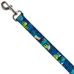 Dog Leash - Monsters University Sulley & Mike Poses/Checkers Blue