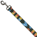 Dog Leash - Geometric8 Charcoal/Orange/Gold/Blue
