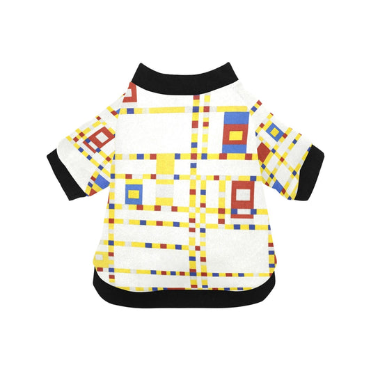 Mondrian Broadway Boogie Woogie Round Neck Shirt luxury pet product from Southlake Paws