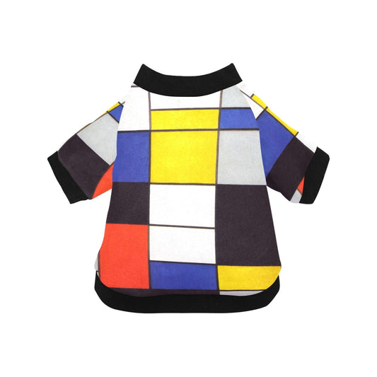 Mondrian Composition A Round Neck Shirt luxury pet product from Southlake Paws