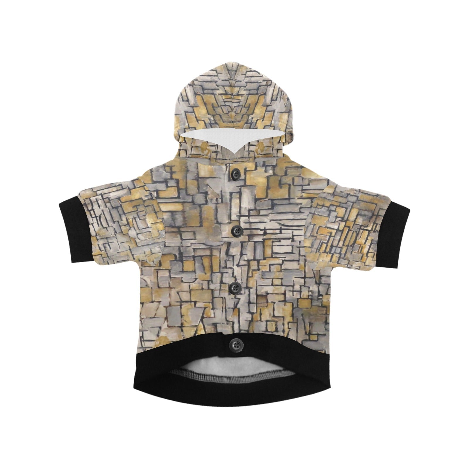 Mondrian Tableau No. 2, Composition No. VII Button Hoodie
