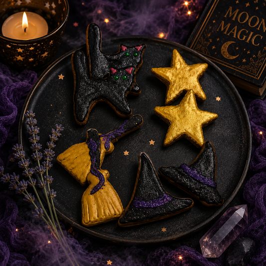 Moon Magic Halloween Dog Cookies | Organic Handmade Dog Treats