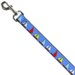 Dog Leash - Sailboats Blue