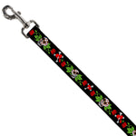 Dog Leash - Sugar Skull w/Roses & Heart