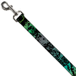 Dog Leash - Retro Monster Aqua/Black