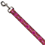 Dog Leash - Cute Skulls w/Paisley Purple/Pink/Green
