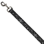 Dog Leash - Fleur-de-Lis w/Filigree Black/Gray