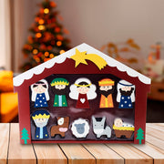Kurt Adler 2-3-Inch Wooden Children's Nativity Set with Stable and 10 Figures