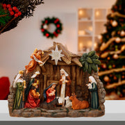 Kurt Adler 10.4-Inch Battery Operated Light-Up Nativity Table Piece