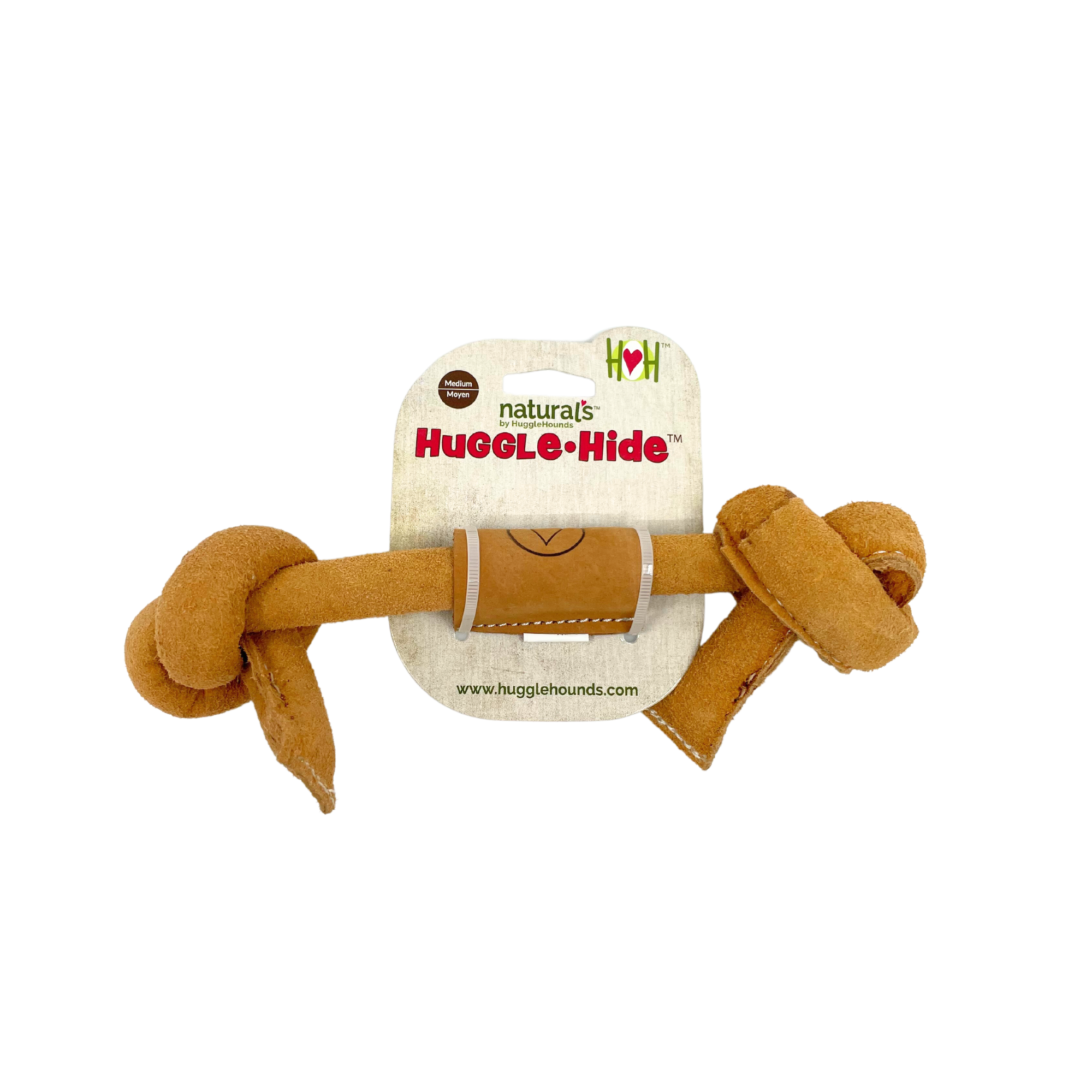 Huggle-Hide® Natural Leather Bone Dog Toy, 3 Pack - image 3