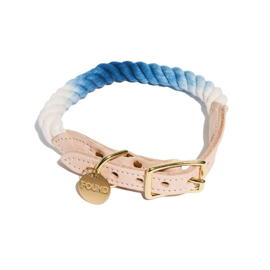 Dog Collars Premium Navy Ombre Cotton Rope Cat & Dog Collar