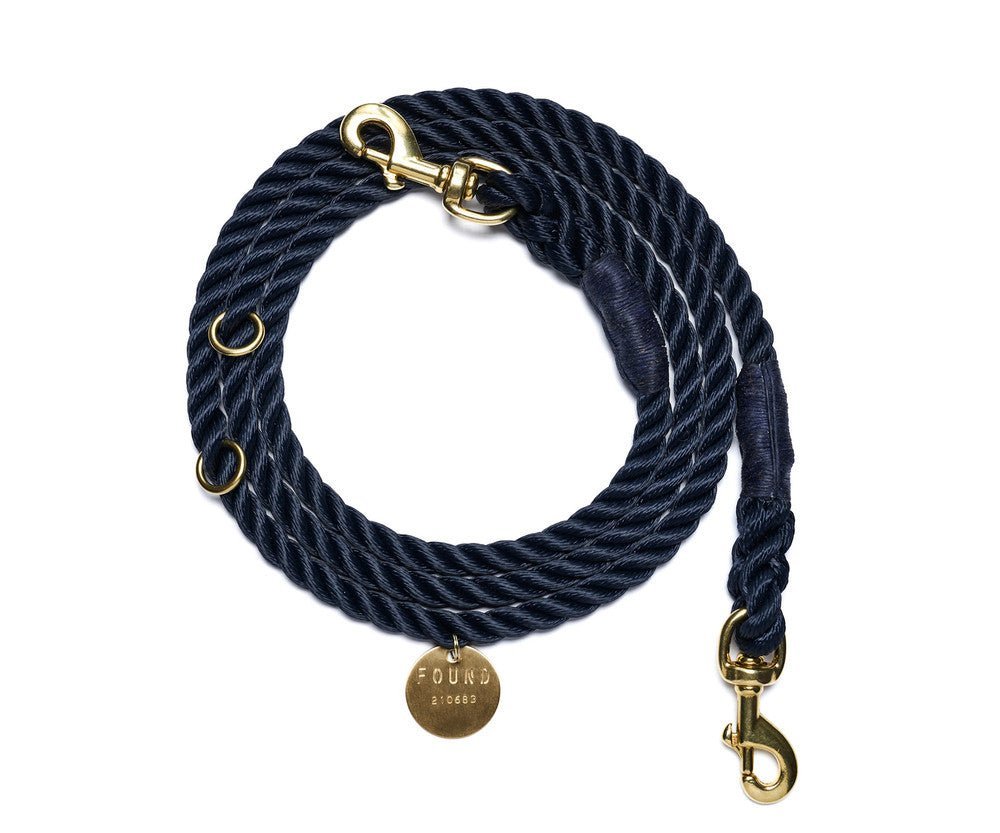 Shop Leashes Premium Navy Rope Dog Leash by Found My Animal | Bolt Snaps, Adjustable