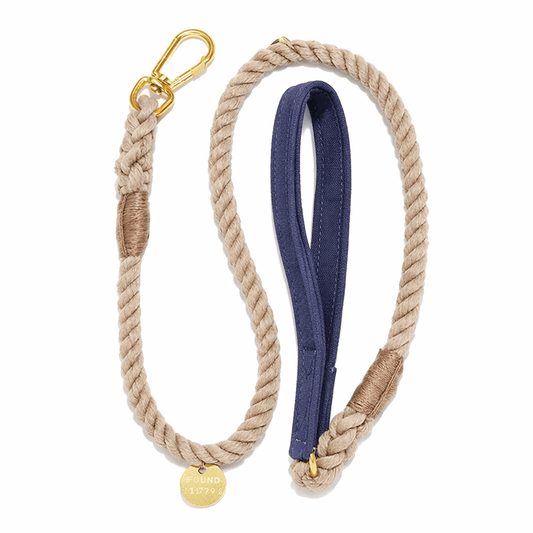 Standard 5ft Leads Premium Navy Waxed Cotton Canvas Animal Leash