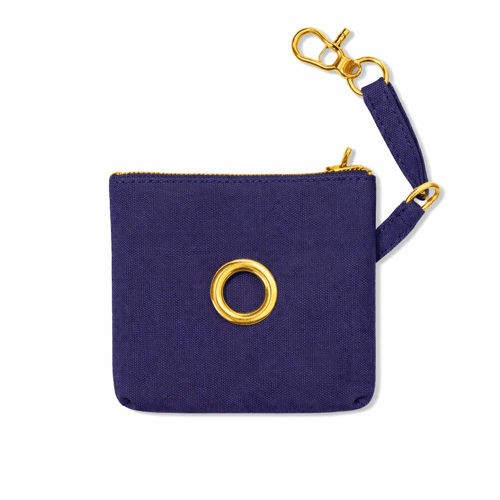 Poop Bag Pouches Premium Navy Waxed Cotton Canvas Poop Bag Pouch