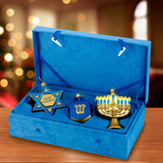 Kurt Adler Noble Gems Hanukkah Ornament 3-Piece Set