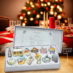 Kurt Adler 3-4.375-Inch Noble Gems Newlywed's Glass Tree Box, Set of 12