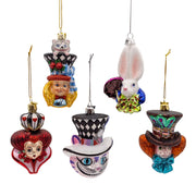 Kurt Adler 4.5-5-Inch Noble Gems Glass Alice Characters Ornaments