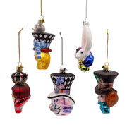 Kurt Adler 4.5-5-Inch Noble Gems Glass Alice Characters Ornaments