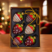 Kurt Adler 2.36-Inch Noble Gems Glass Chocolate Strawberry Ornaments, 6-Piece Box
