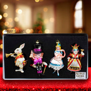 Kurt Adler 5-5.5-Inch Noble Gems Glass Wonderland Gift Set, 4-Piece Set