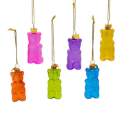 Kurt Adler Noble Gems Glass Gummy Bear Ornaments 6-Piece Set