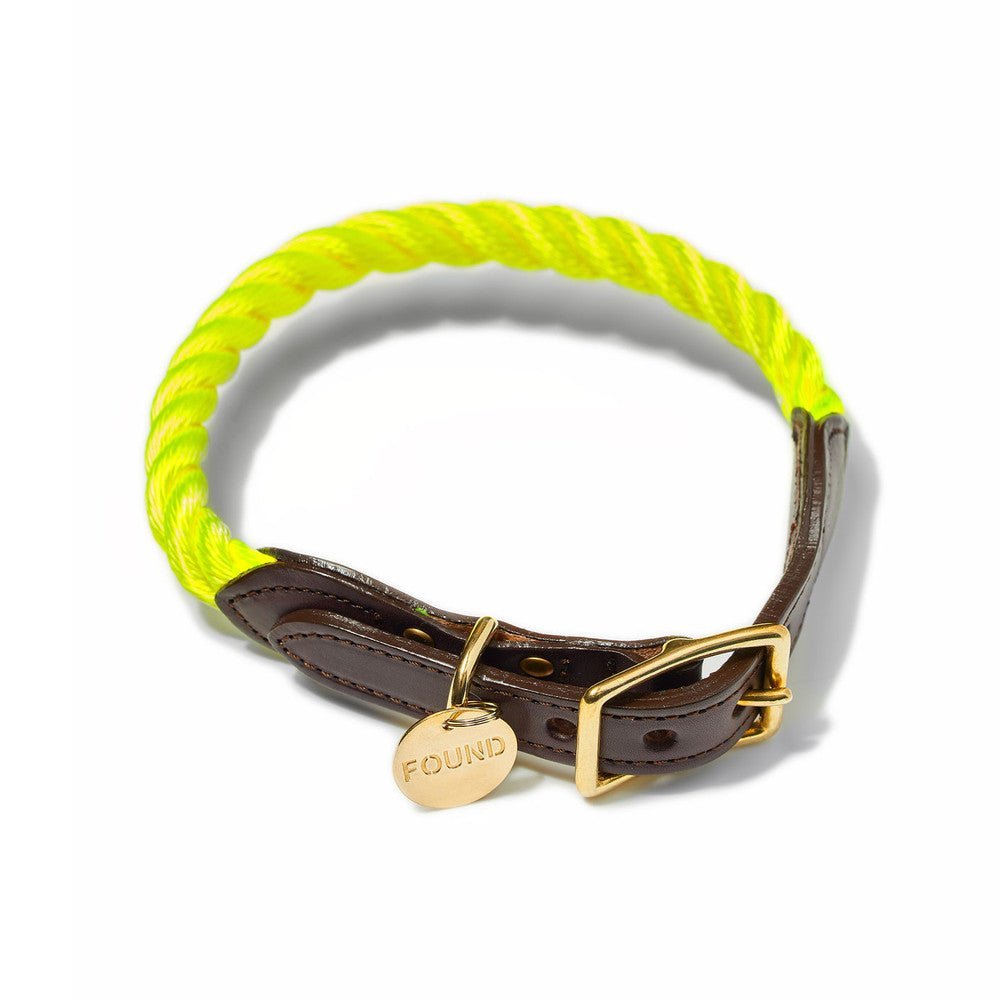 Dog Collars Premium Neon Yellow Rope Cat & Dog Collar