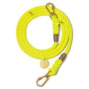 Neon Yellow Rope Dog Leash, Adjustable - Found My Animal