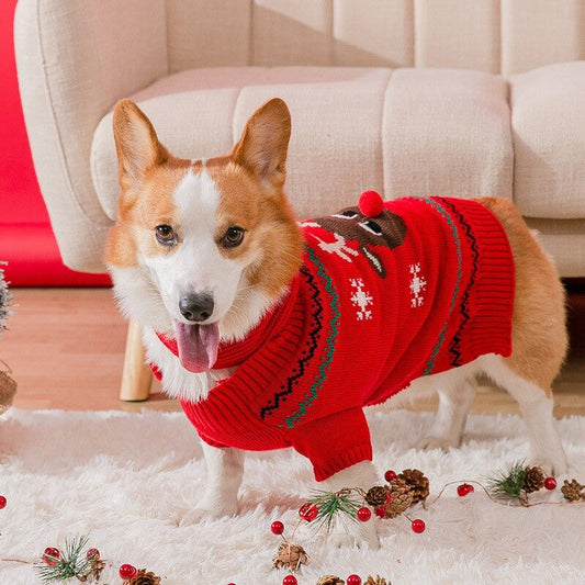 Rudolph Reindeer Christmas Dog Sweater