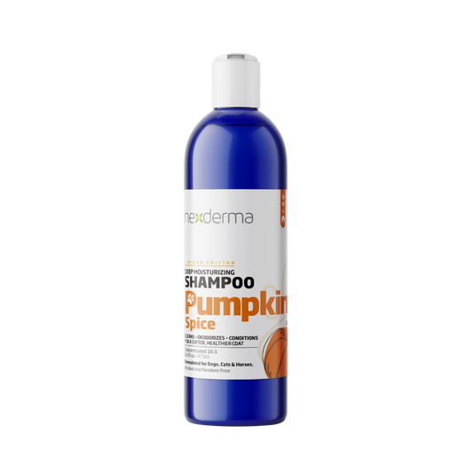 Limited Edition Pumpkin Spice Deep Moisturizing Shampoo 16oz by Nexderma professional dog grooming tool Southlake Paws