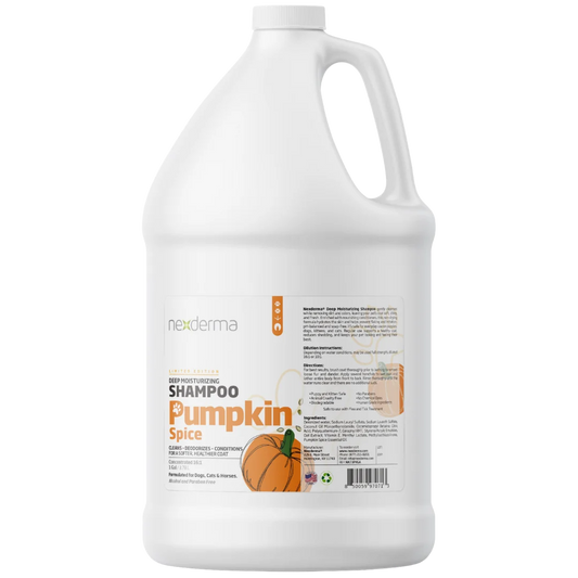 Limited Edition Pumpkin Spice Deep Moisturizing Shampoo Gallon by Nexderma professional dog grooming tool Southlake Paws