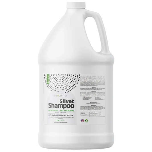 Silvet Unscented Antifungal Antimicrobial Shampoo Gallon by Nexderma professional dog grooming tool Southlake Paws