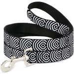 Dog Leash - Square Target White/Black