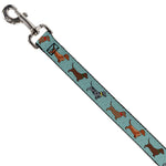 Dog Leash - Dachshund 4-Dogs/Paws Aquas