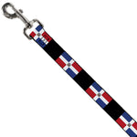 Dog Leash - Dominican Republic Flags/Black Blocks