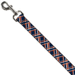 Dog Leash - Plaid X3 Navy/Orange/White