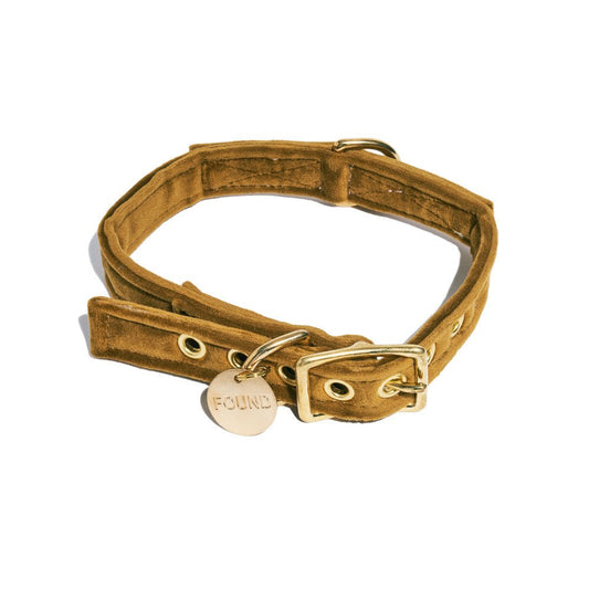 Dog Collars Premium Ochre Washable Velvet Cat & Dog Collar