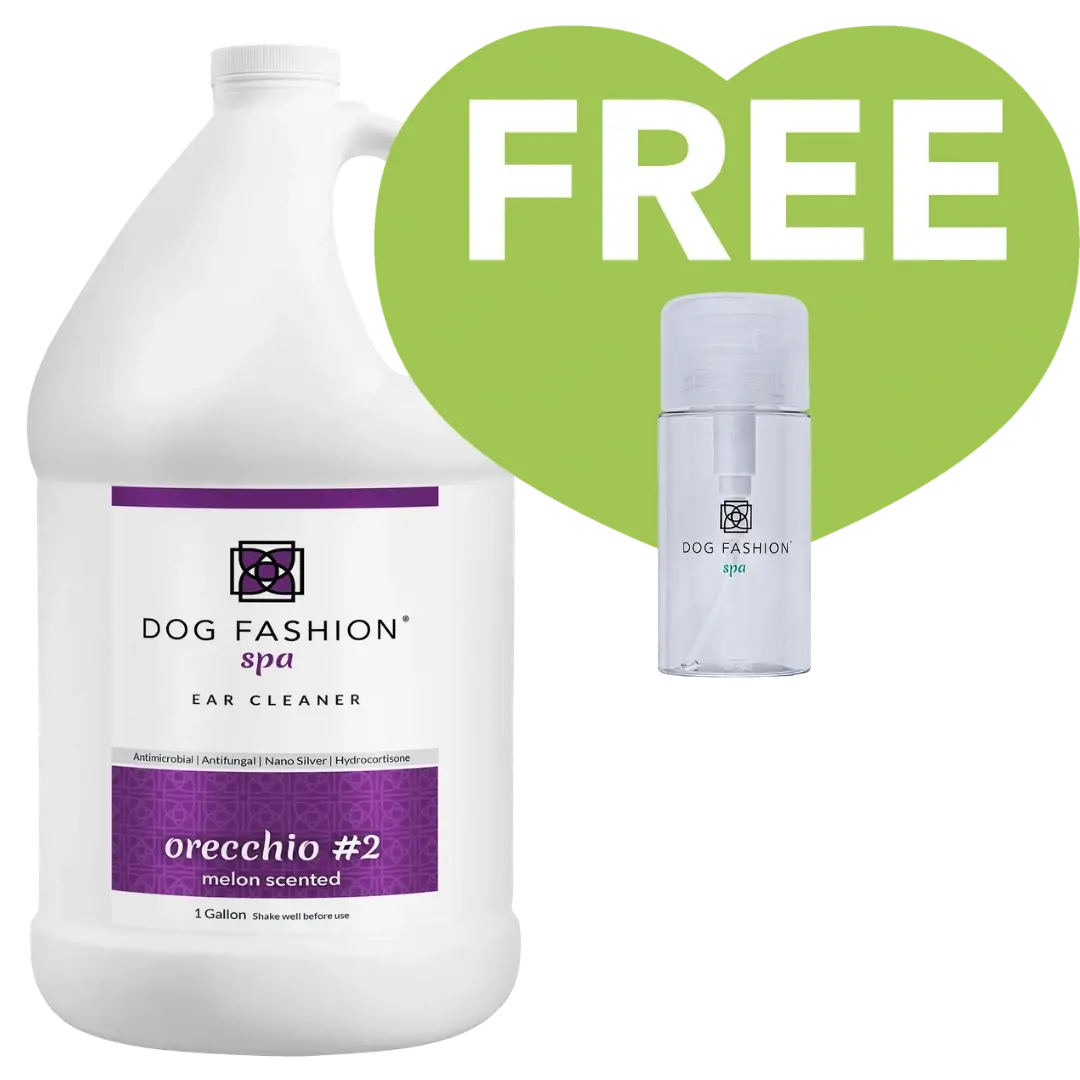 Orecchio #2 Melon Scented Ear Cleaner Gallon With Free Ear Cleaner Bottle by Dog Fashion Spa