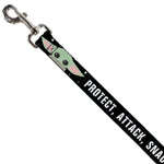 Dog Leash - Star Wars The Child Chibi Face PROTECT ATTACK SNACK Black/White