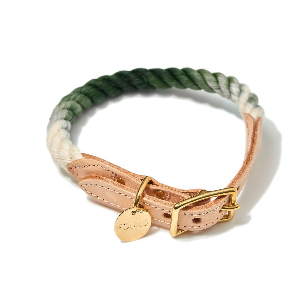 Dog Collars Premium Olive Ombre Cotton Rope Cat & Dog Collar
