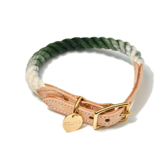 Dog Collars Premium Olive Ombre Cotton Rope Cat & Dog Collar