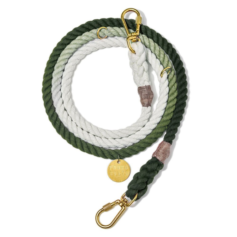 Shop Leashes Premium Olive Ombre Cotton Rope Dog Leash, Adjustable - Found My Animal