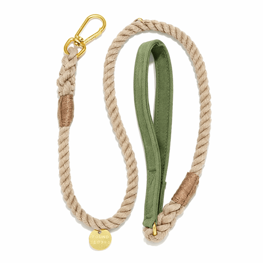 Standard 5ft Leads Premium Olive Waxed Cotton Canvas Animal Leash
